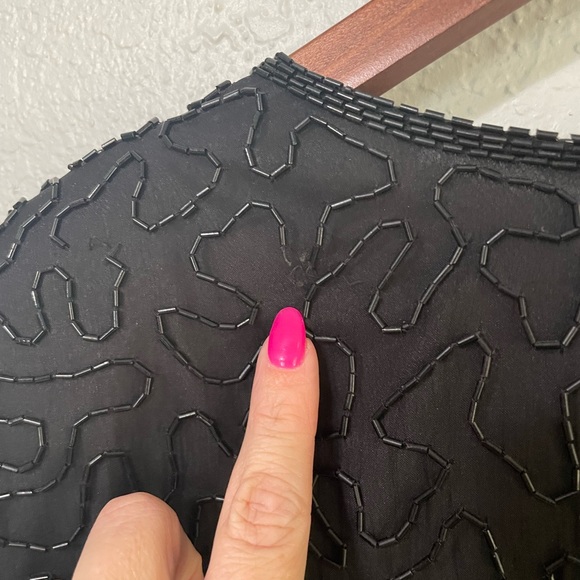 Vintage Plus Size 100% Silk Beaded Blouse - Picture 12 of 13